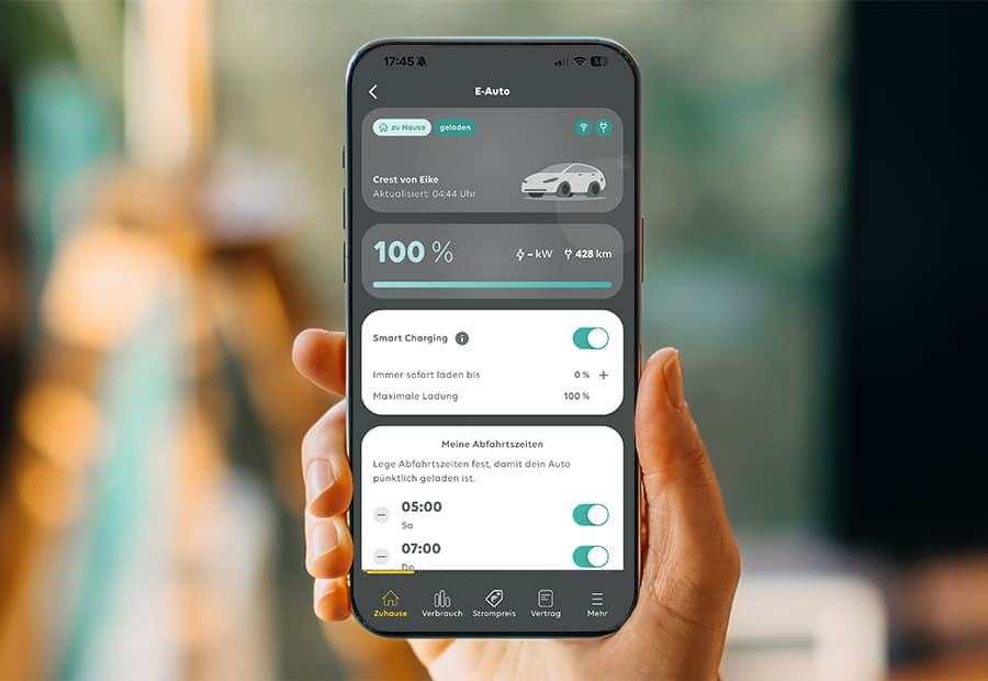 EWE App Anzeige Smart Charging Ladestatus