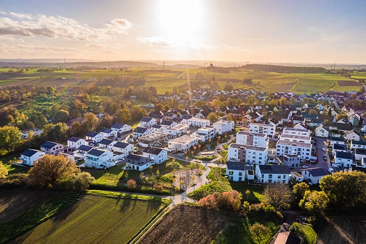 Kommune aus der Vogelperspektive